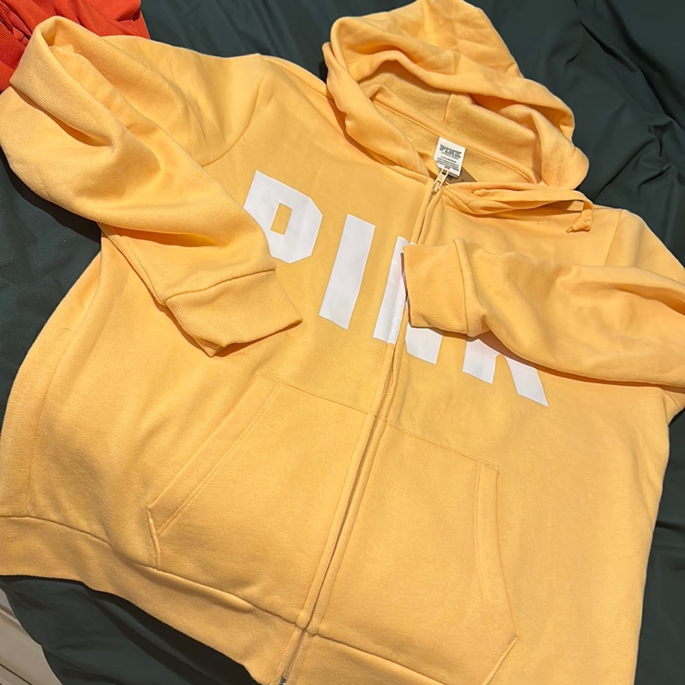 new!! pink zip up size large